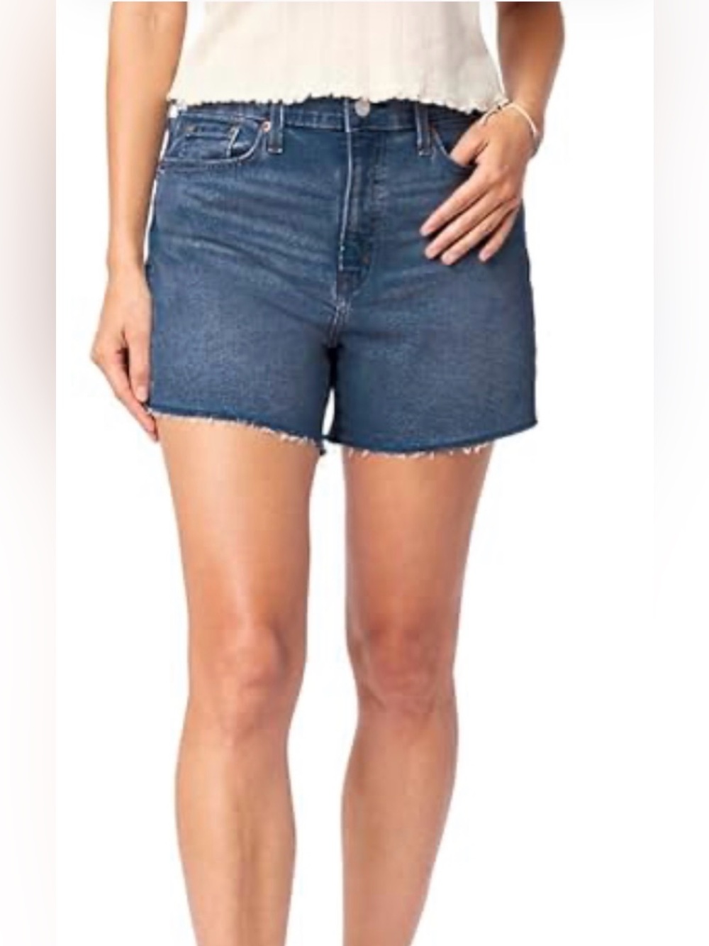 NWT Levi’s Denim High-Rise Frayed Hem Women's Shorts size 18 / 34
